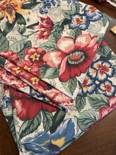 2 ~ Thomaston Standard Pillowcases Made In USA COTTON Floral Red Blue Yellow Grn