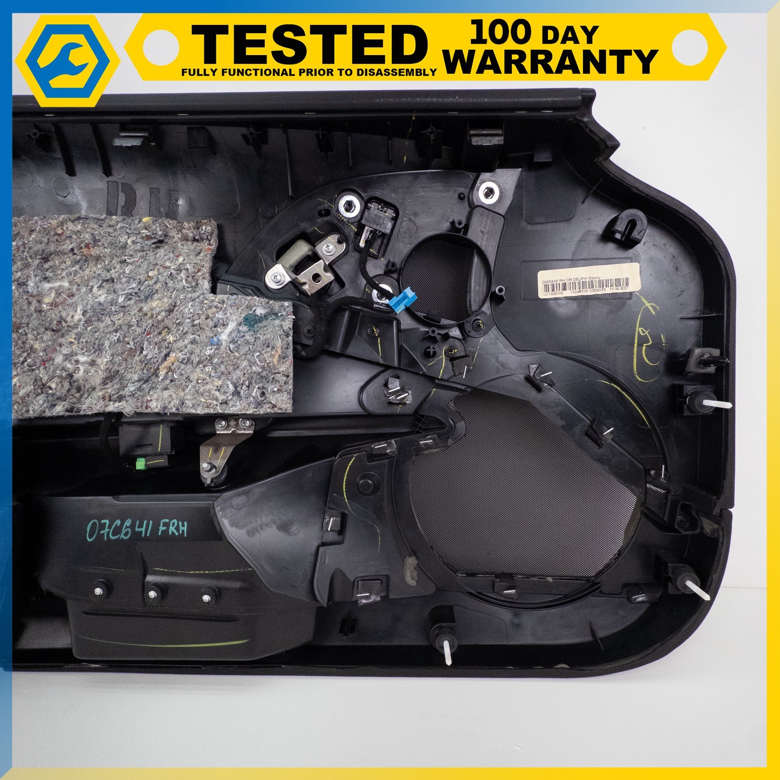 05-13 CHEVROLET CORVETTE C6 FRONT RIGHT SIDE INTERIOR DOOR PANEL BLACK OEM