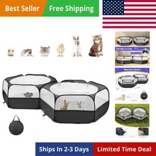 Small Animals Playpen, Portable Chicken Coop Run Large Chick Brooder with Zip...
