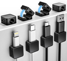 8 Pack Magnetic Cord Organizer Holder, Adjustable Cable Clips, Strong Adhesive D