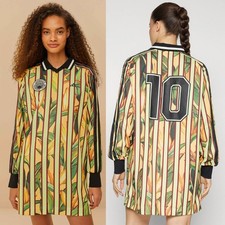 NEW Adidas x Farm Premium Stripe-Tropical Print Dress Tunic Top Sz XS Maximalist
