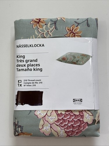 Ikea NASSELKLOCKA King Pillowcase Cotton Viscose Blend New