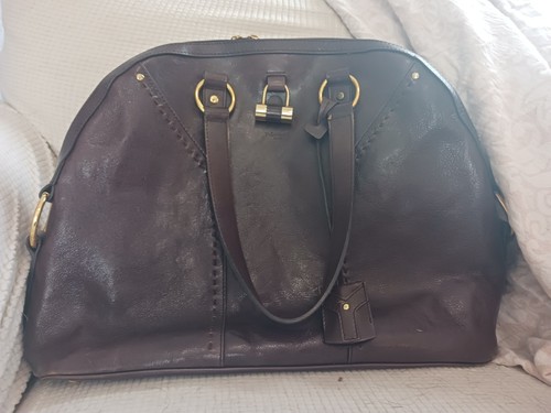 Clean!  Authentic YSL Yves Saint Laurent Muse Shoulder Bag Brown Leather Tote