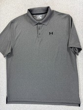 Under Armour Heatgear Short Sleeve Performance Polo Shirt Men's 2XL Gray