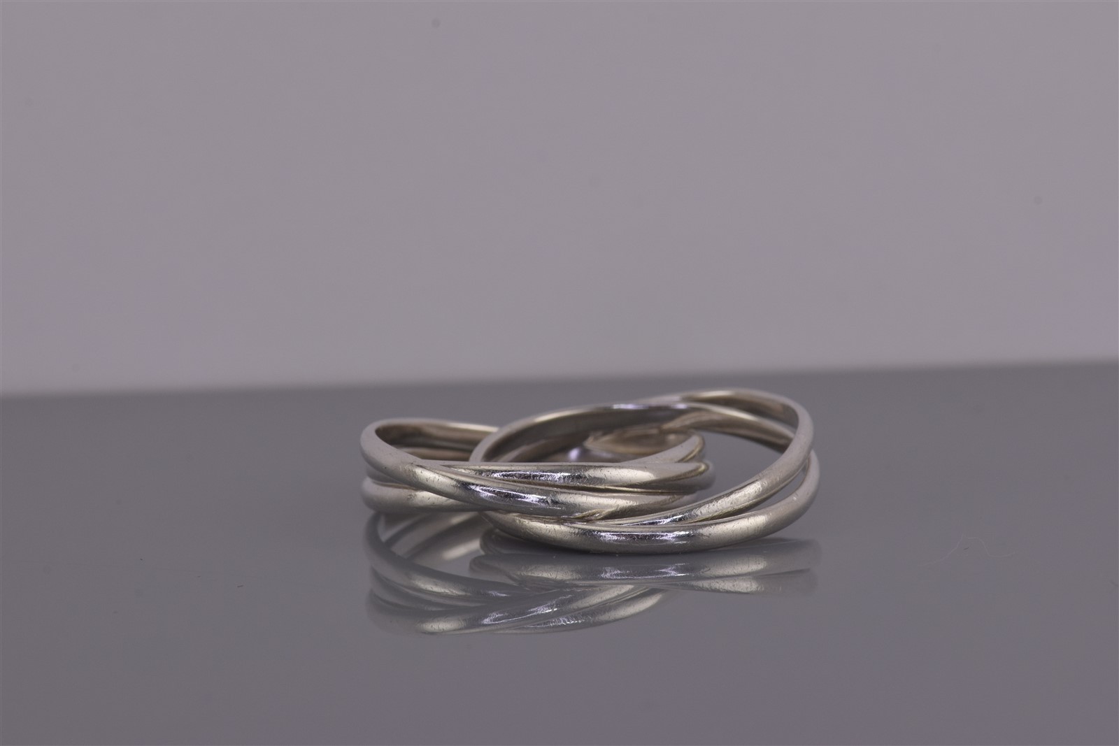 Sterling Silver Interlocking Solid Rolling 5 Band… - image 6