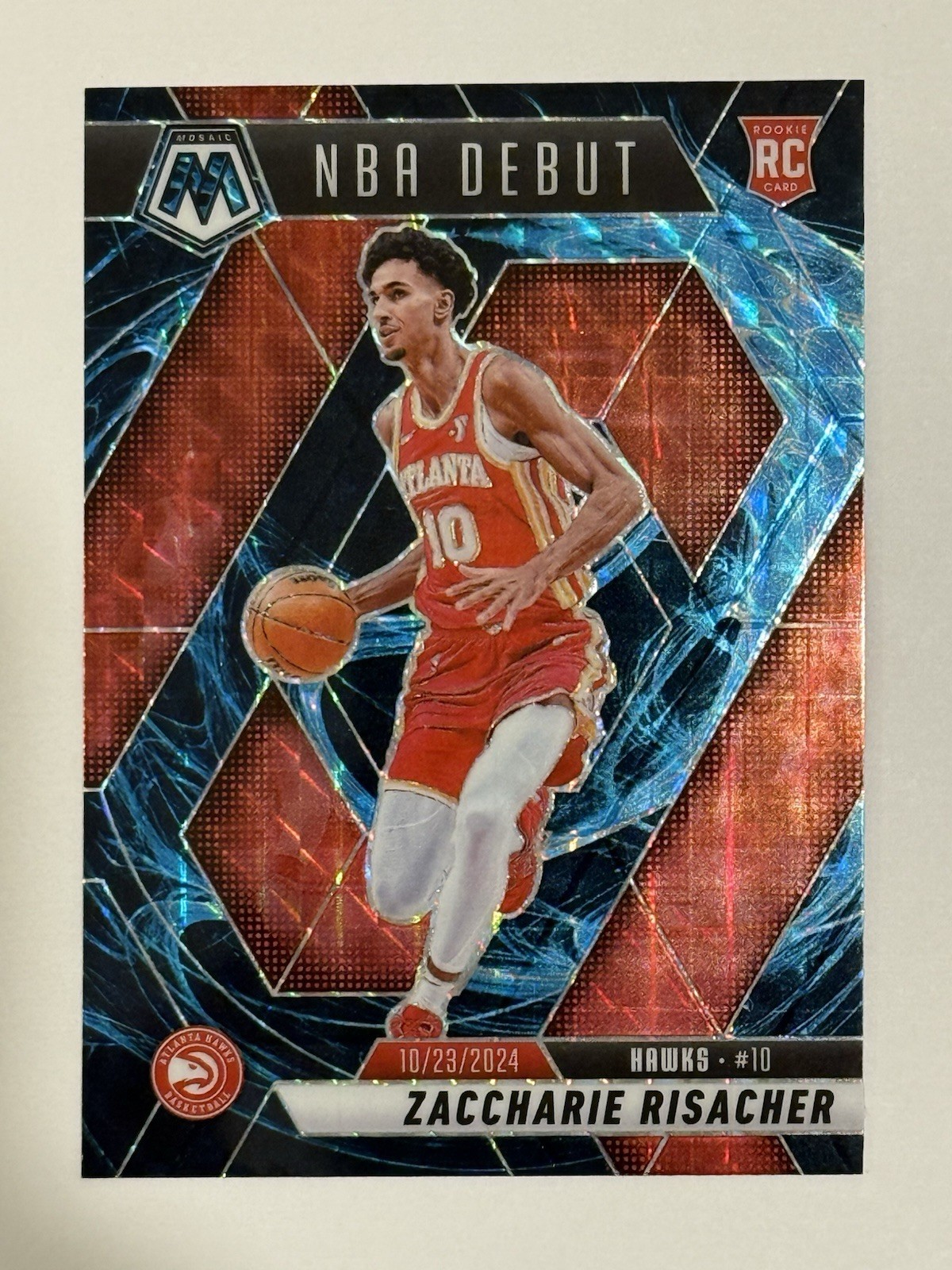 2024-25 Panini Mosaic Zaccharie Risacher RC NBA Debut GENESIS SSP Rookie 269