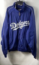 Veste Majestic homme vintage années 90 Los Angeles Dodgers bleue fermeture éclair intégrale MLB taille 3XL