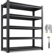 Heavy Duty 5 Tier Metal Shelving Unit 72H x 36W x 16D Storage Rack Garage