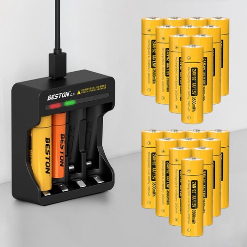 Batterie ricaricabili litio AA 1,5V USB Li-Ion 3500mWh ricarica LOTTO - Foto 11 di 25