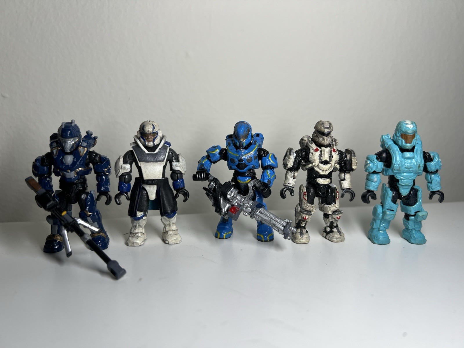 Mega Bloks Construx Halo Spartan Marine Custom Painted Figures Lot Of 5