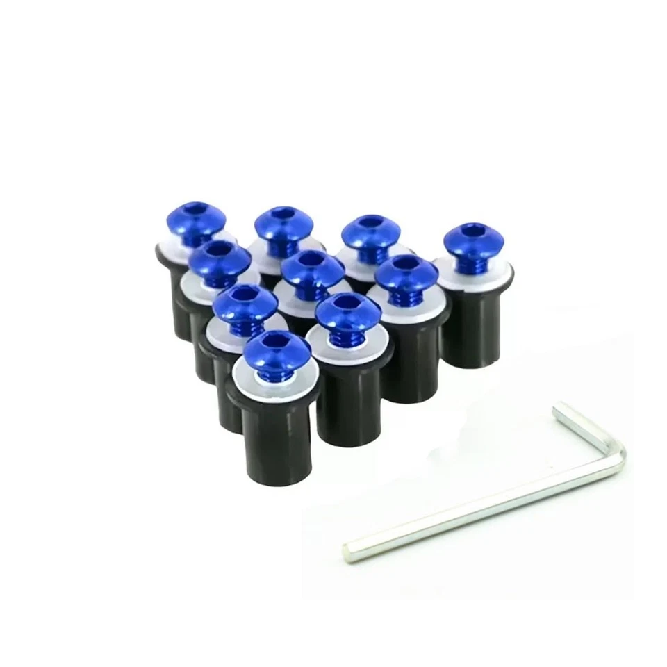 Kit de tornillos de pernos para parabrisas de motocicleta de 10 piezas, sujetador de carenado de aleación de aluminio M5 Foto 4 de 4