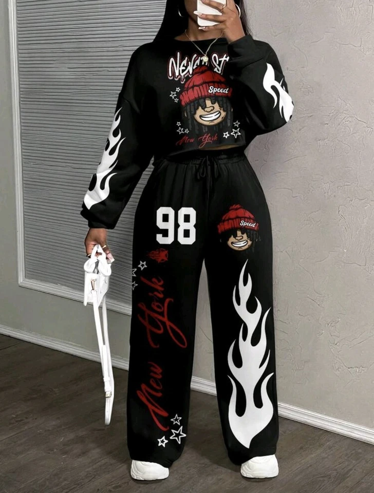 Черный, белый, красный женщин в полоску трек костюм новый толстовка и брюки комплект размер xl - Изображение 3 из 4