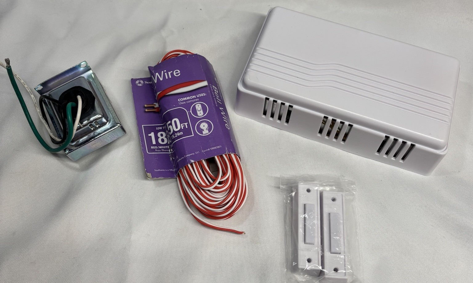 Wired Doorbell Kit Chime Transformer 18/2 Push Button New Pa