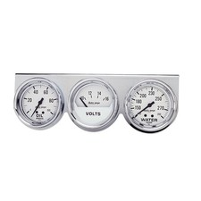 Auto Meter 2329 Autogage Mechanical White Oilvoltwater Gauge With Chrome