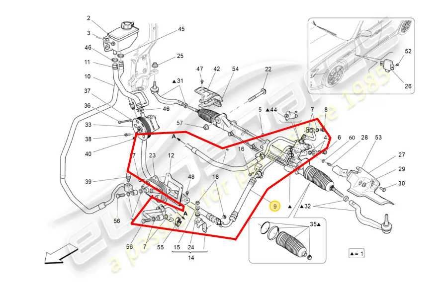 2014-17 Maserati Ghibli S Q4 3.0L Power Steering Pressure and Oil Hose Tube Line