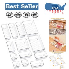 Stackable 13-Piece Drawer Organizers with Non-Slip Pads for Neat Living Spaces