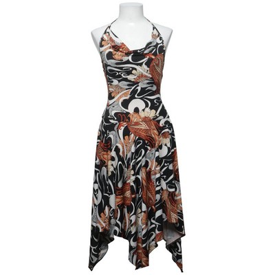 Clothes, Neckholderkleid, Größe: 36, Schwarz/Weiß/Orange #OXe