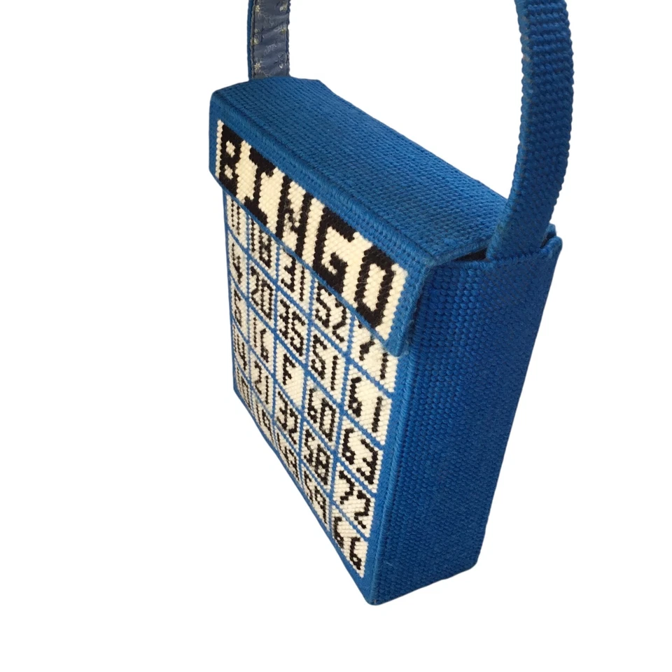 Bolso de mano vintage para juegos de bingo Needlepoint Grannycore doble lado abuela Foto 2 de 4