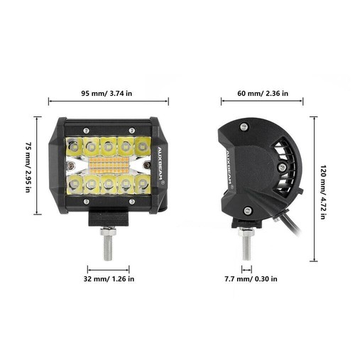 AUXBEAM 2pcs 4" inch LED Light Pods Strobe Amber/White For Polaris Sportsman 450 - Picture 10 of 12