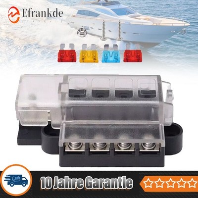 4-Wege-Flachsicherungsblock Für Vergaser&Zündsystem 12V/24V Auto Boot Wohnmobil