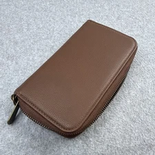 Thirty-One Slim Wallet, AN01 Cappuccino Smooth Peddle Faux Leather brown