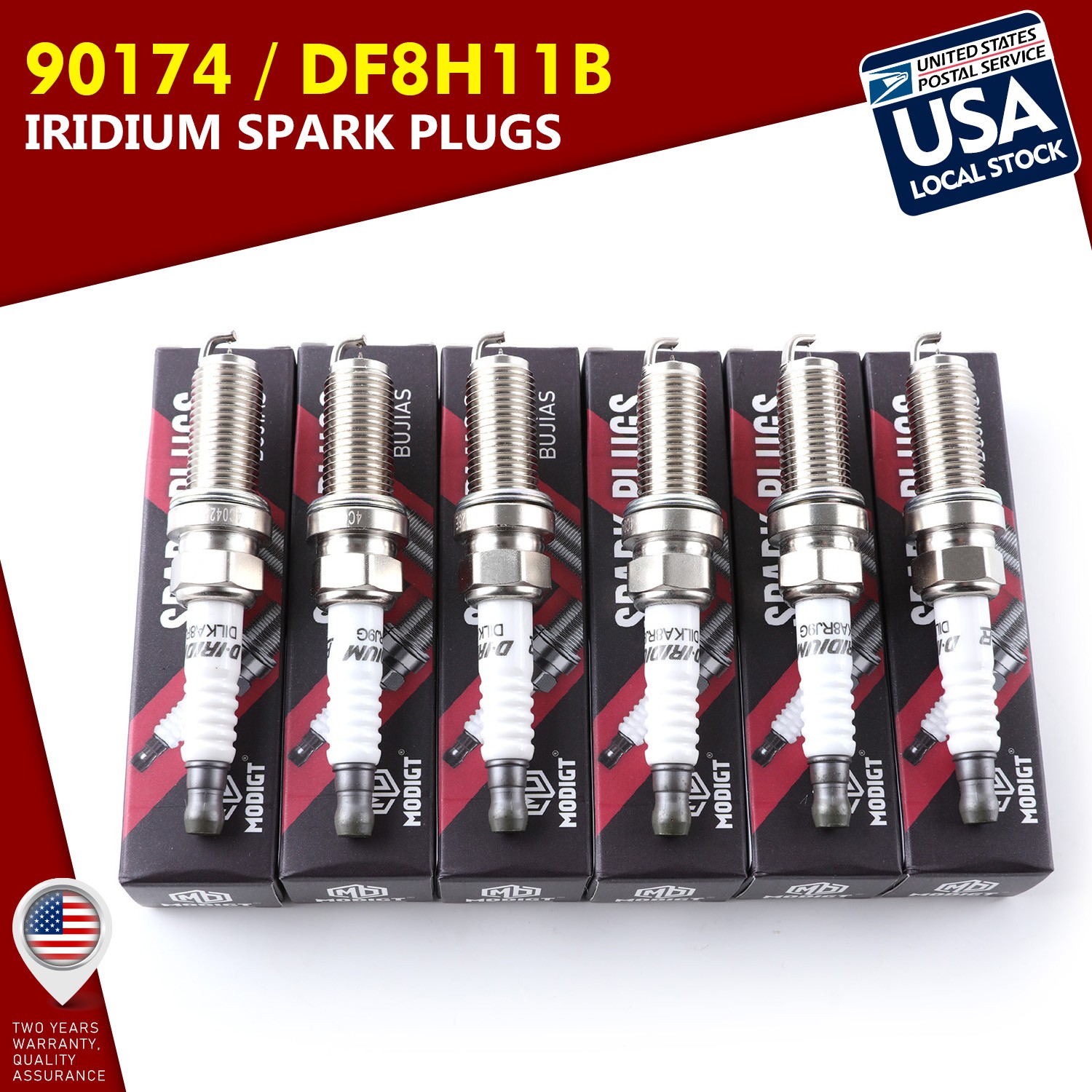 6 - Genuine MGT 90174 DF8H11B Spark Plug Laser Iridium for Nissan and Infiniti