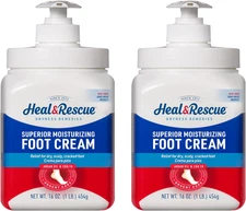 Heal&Rescue Heel Rescue Foot Cream 16 Ounce Bottle, 2 Pack, for Cracked, Callous