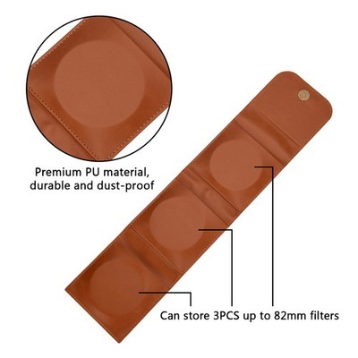 PRO TANLE Filter Hard Storage Case PU Leather Protective Bag Dust-Proof Car LRDD