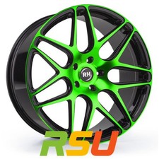 RH Alurad RB11 color polished - green 9x20" ET35 LK5 112 ML 72.6 Alufelgen 20... RH Alurad RB11 color polished - green 9x20" ET35 LK5 112 ML 72.6 Alufelgen 20...