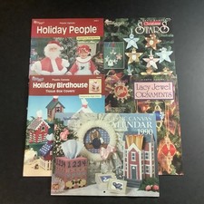 The Needlecraft Shop Plastic Canvas Leaflets Holiday Ornaments Calendar LOT OF 5