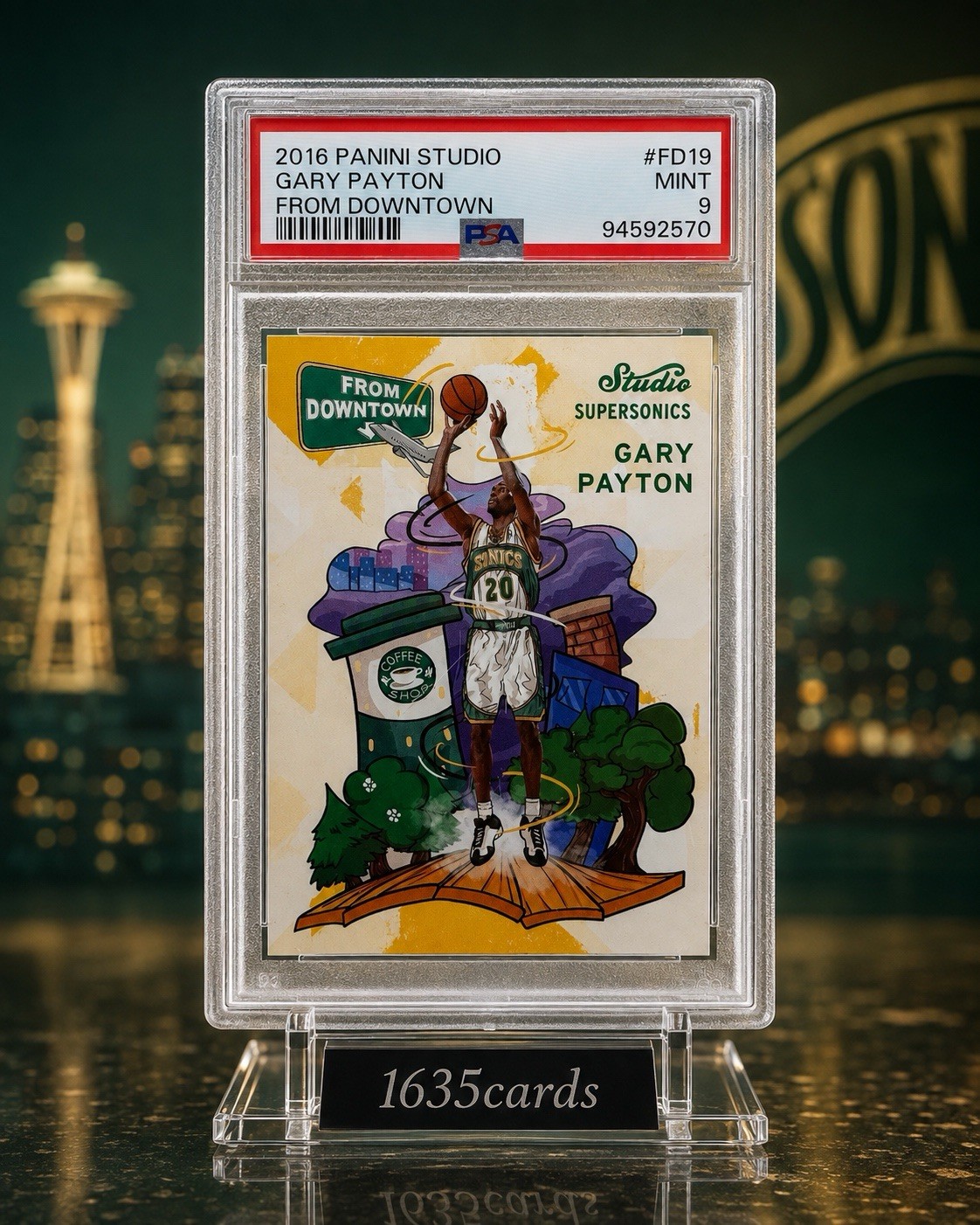 2016 Panini Studio Gary Payton From Downtown SSP PSA 9 Sonics FD19