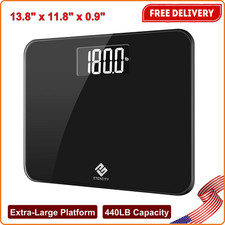 Etekcity Digital Bathroom Scale Extra-Wide Platform, High Capacity 440LB Backlit