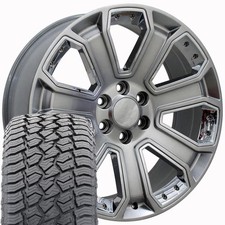 22x9 Silver 5660 Wheels 28545r22 At2 Tires Set Fits Sierra Yukon 22x9 Silver 5660 Wheels 28545r22 At2 Tires Set Fits Sierra Yukon