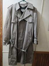 Towne By London Fog Trench Coat Men's 42R Khaki Zip Liner W/ Belt Clean