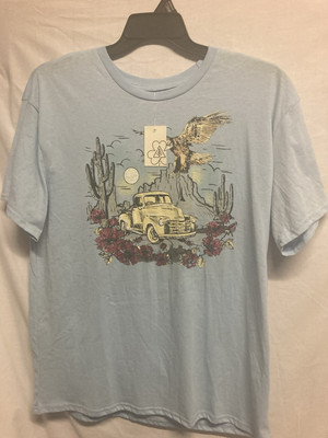 Clover& Pine Size Large Classic Pick Up Truck With Eagle Women s Tshirt 