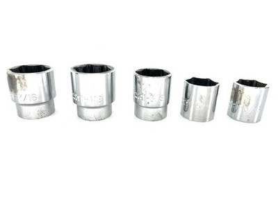 Partial Set Of Proto Professional S.A.E.  1/2 Drive Shallow Well 6pt Sockets (5)