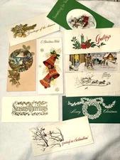 Vtg Lot 10 Christmas Cards Money Cash Holder Unsigned 50's 60s Gift Envelope MCM