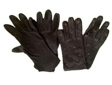 Vintage Black Gloves Set - Embroidered Floral Plain Elegant Styles Women