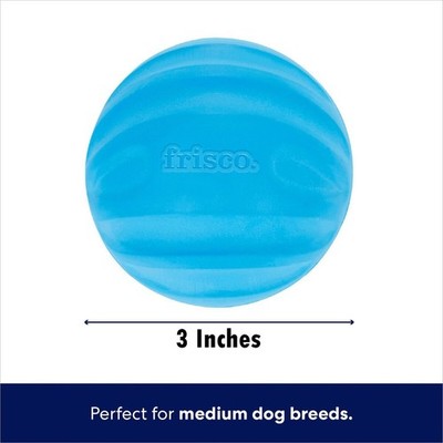 Frisco Foam Rubber Floating Fetch Ball Dog Toy Blue 3in No Squeak Large Breed