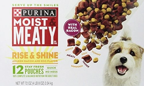 Purina Moist & Meaty Rise & Shine Awaken Bacon & Egg Wet Dog Food 12 Ct Pouches