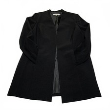 Kasper Women's Black Open Front Blazer Jacket Size 12 Lined Career Work Office