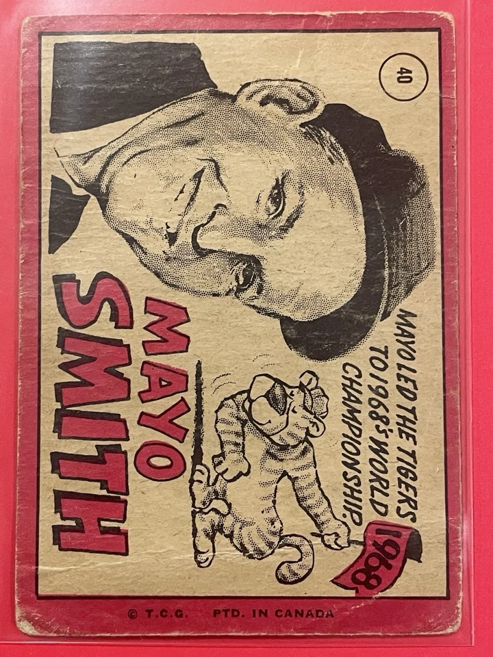 1969 O-Pee-Chee Mayo Smith #40 Vintage Baseball Detroit Tigers - Image 2 of 2