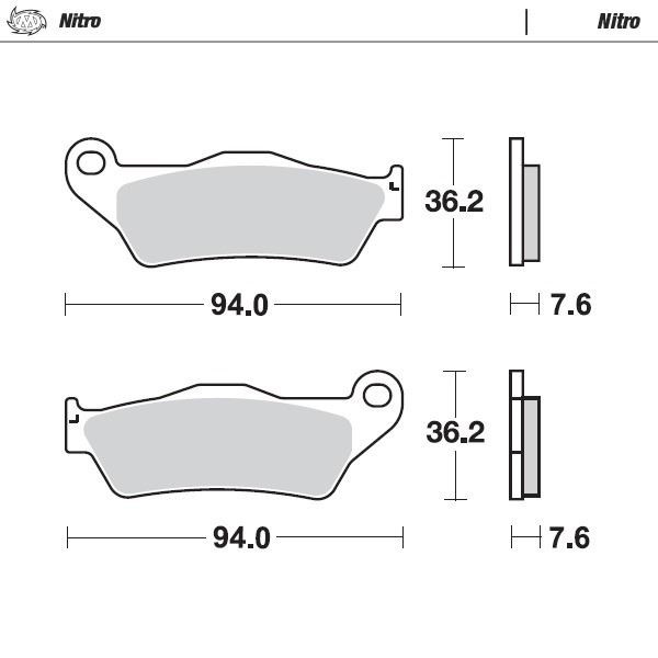 Motomaster Vorne Links Nitro Sinter BremsbeläGe KTM 620 LC4 Adventure 1997-2000-image