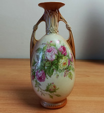 Robert Hanke Royal Wettina Antique Art Nouveau Hand Painted Gilded Amphora Vase