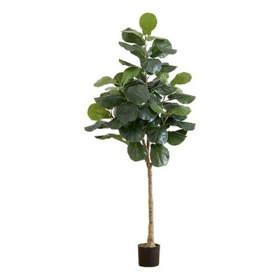 Nearly Natural 6ft Artificial Fiddle Leaf Tree in Green