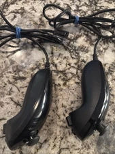 2 Official OEM Black Nintendo nunchuck for Nintendo Wii or Wii U Excellent Clean