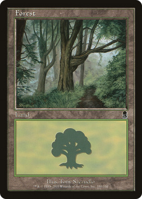 Forest (350) #350 (Foil) (HP) Odyssey ODY Magic MTG