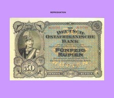 DEUTSCH  OSTAFRIKANISCHE  BANK  50 RUPIEN  1905  REPRODUKTION /KOPIE 615###