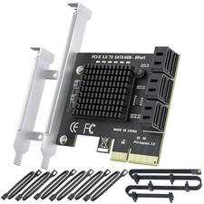 6-Port SATA Expansion Card, PCIe 3.0 x4 to 6Gbps SATA Card, with Windows/Mac/...