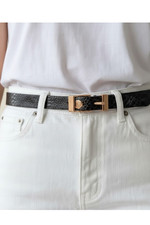 Women's Vintage 90's Brown Snake Print Skinny Belt Size 4 M